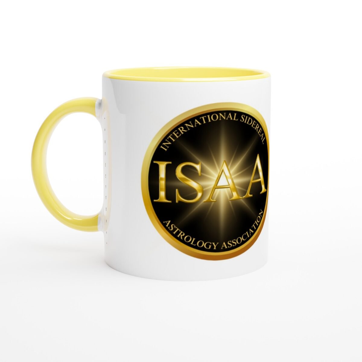ISAA 11oz Ceramic Mug - White & Yellow
