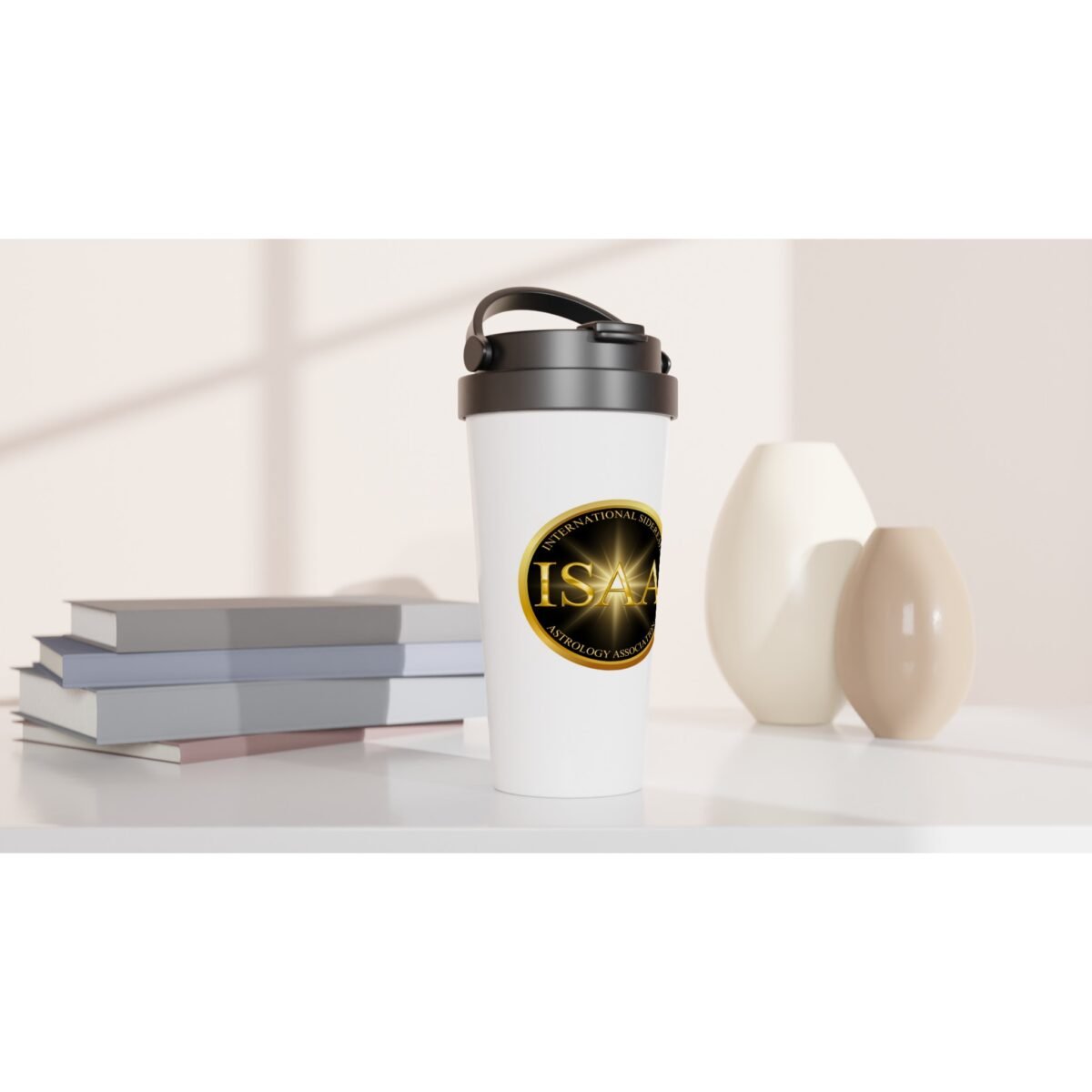 ISAA Travel Mug – 15oz Stainless Steel – White